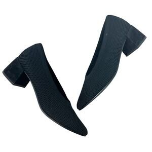 Eileen Fisher Gabby Recycled Stretch Knit Pump Heels Black Size US 8.5‎